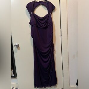 20W purple floor length formal dress with built in bra